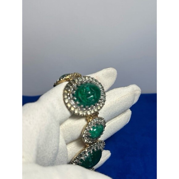 Rare Nettie Rosenstein vtg. Crackled cabochon bracelet - Picture 4 of 10